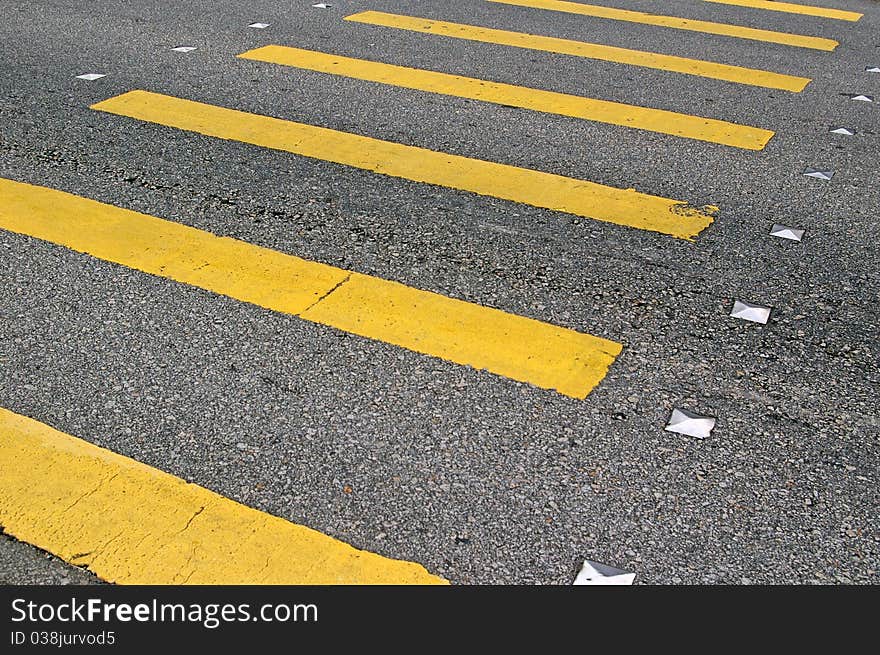 Zebra crossing in Hong Kong. Zebra crossing in Hong Kong