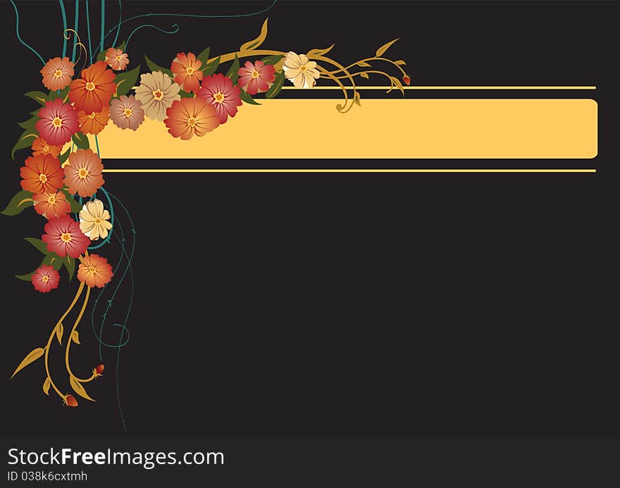 Vector illustraition of elegant Abstract floral border. Vector illustraition of elegant Abstract floral border