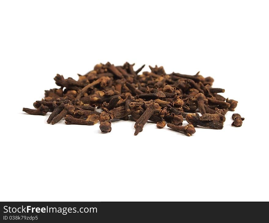 Cloves on the white background