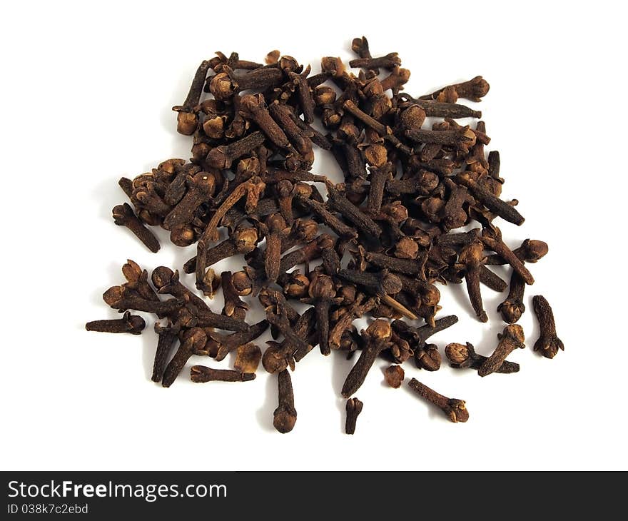 Cloves on the white background