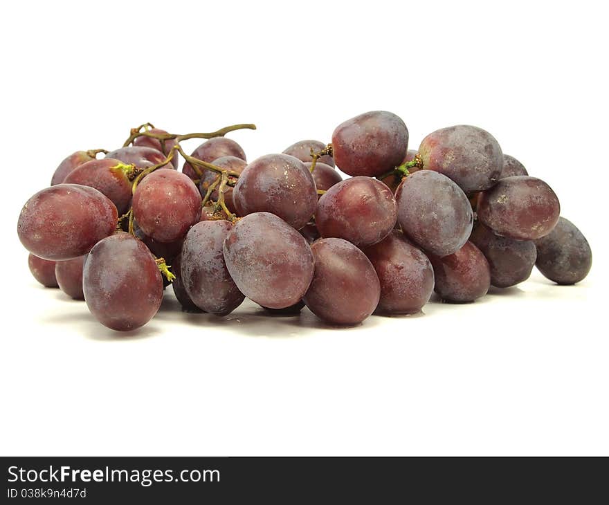 Red grape on a white background