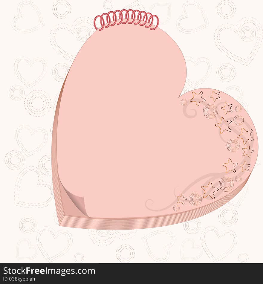 Block-note in form of heart