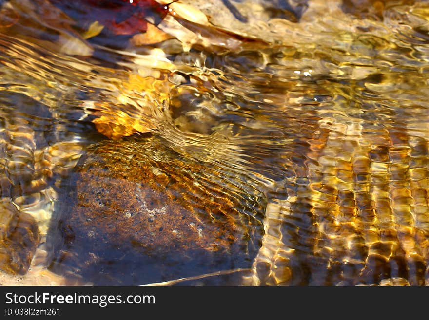 Flow of water in the river.