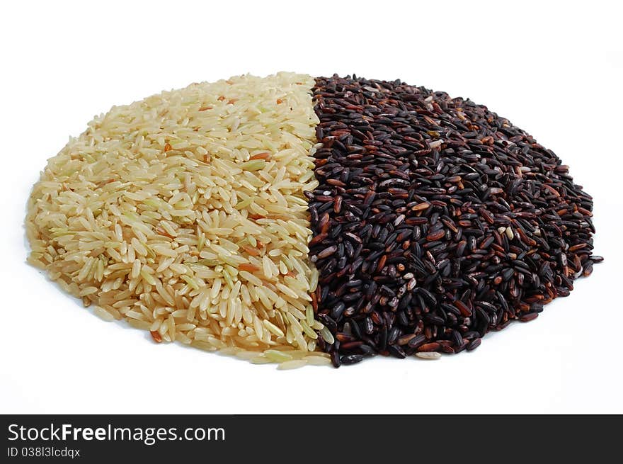 Isolated Brown And Black Indica Rice