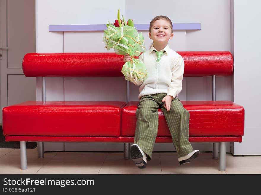 Funny Boy With Flowers