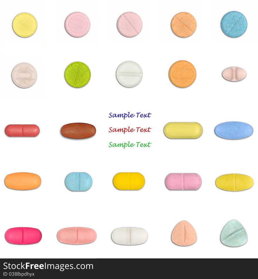 Collection of various medical pill. Collection of various medical pill