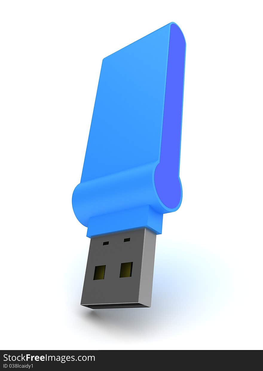 Usb flash on white background