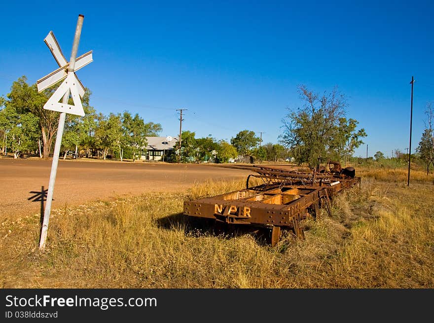 Old freight train in the australian desert