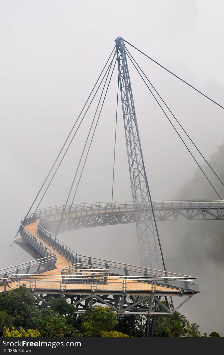 Lankawi Walk Bridge in the mist