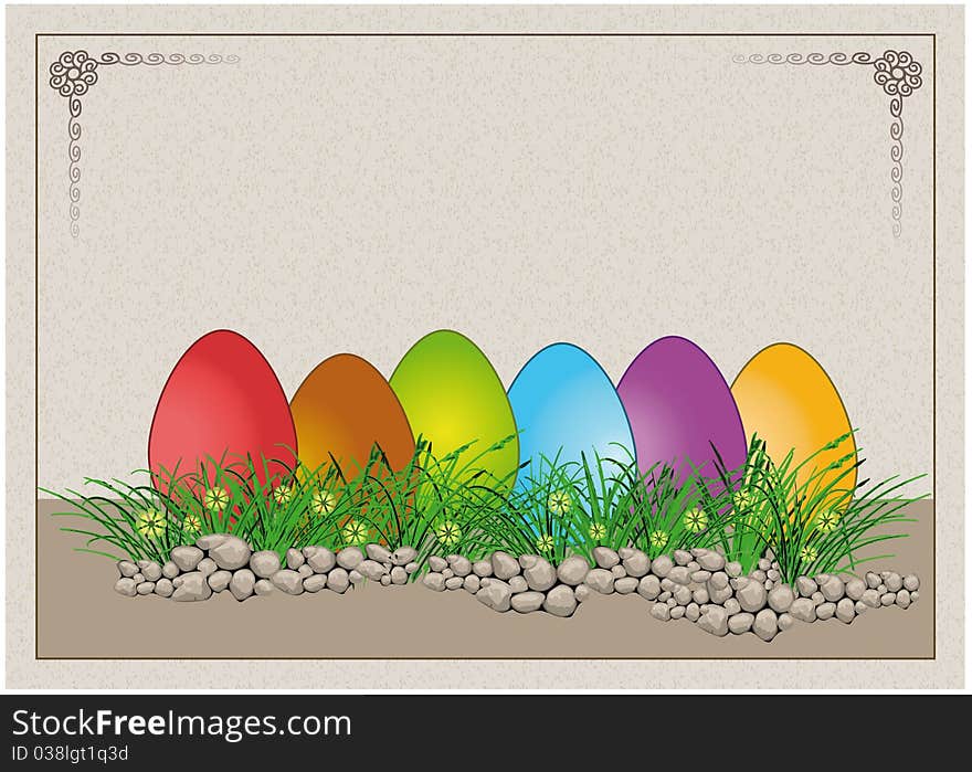 Easter Egg Colors Paper Card