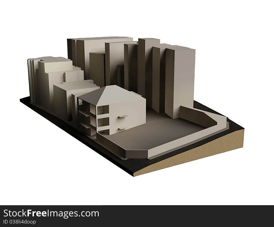 A 3d model of a site showing the topography of it. A 3d model of a site showing the topography of it