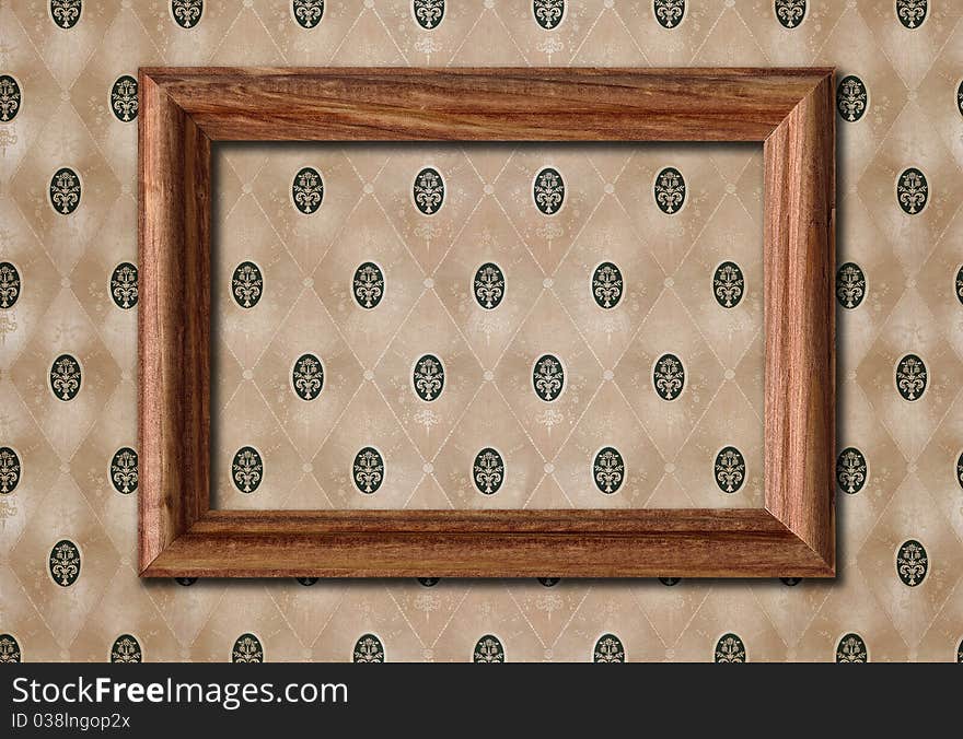 Blank frame on old wallpaper. Blank frame on old wallpaper