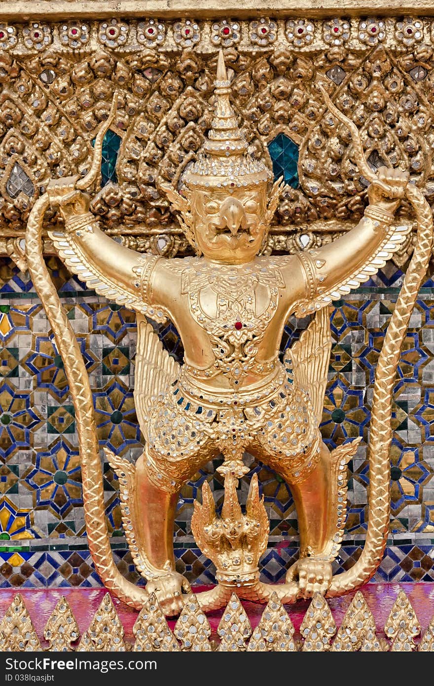 Golden Garuda  at Grand Palace and Emerald Buddha Temple, tourist destination in Bangkok, Thailand