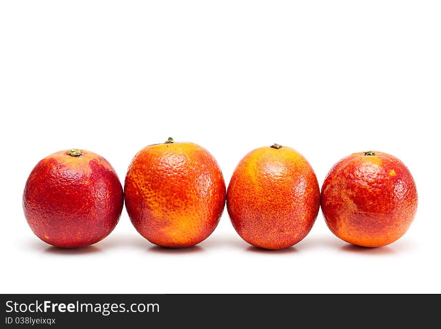 Red oranges isolated on the white background. Red oranges isolated on the white background.