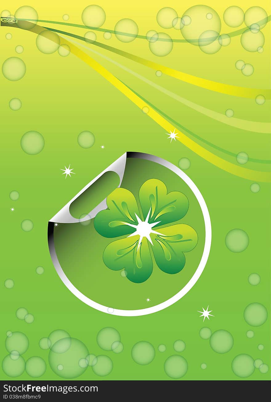 Design for St. Patrick's Day with four leaf clovers