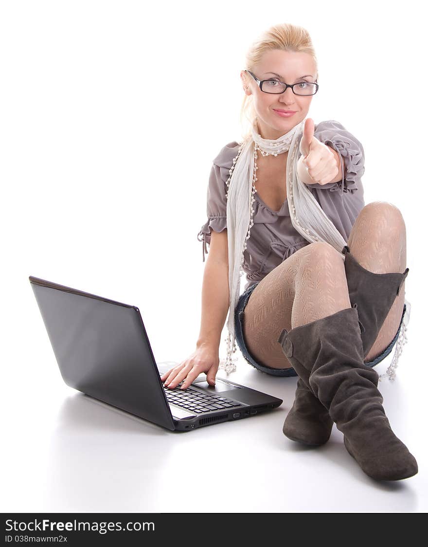 Woman with a laptop computer