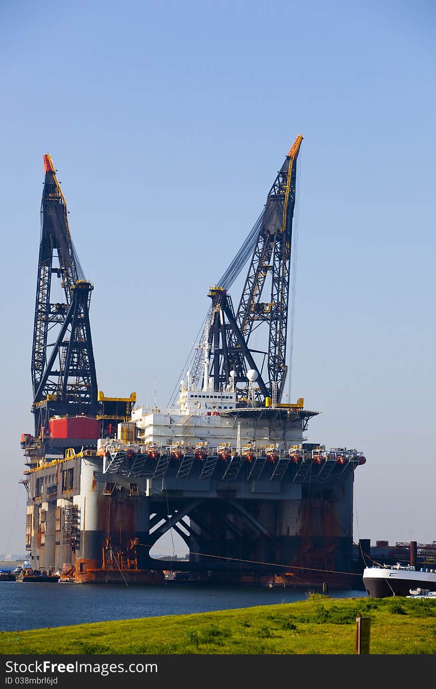 Crane in the harbour of rotterdam