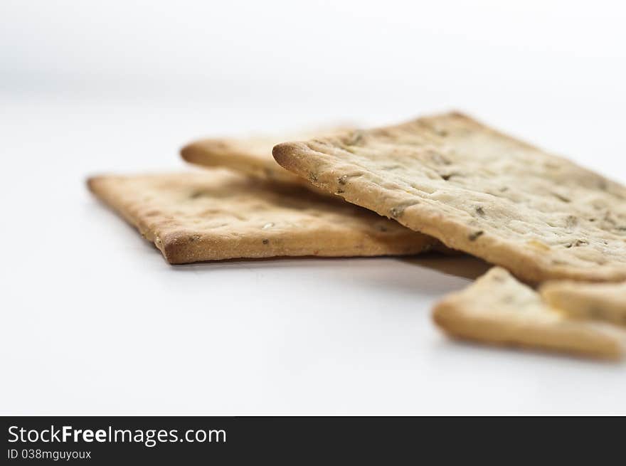 Shallow focus horizontal of three crackers. Shallow focus horizontal of three crackers