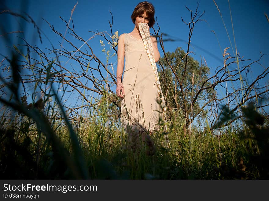 Women in park. Human and nature