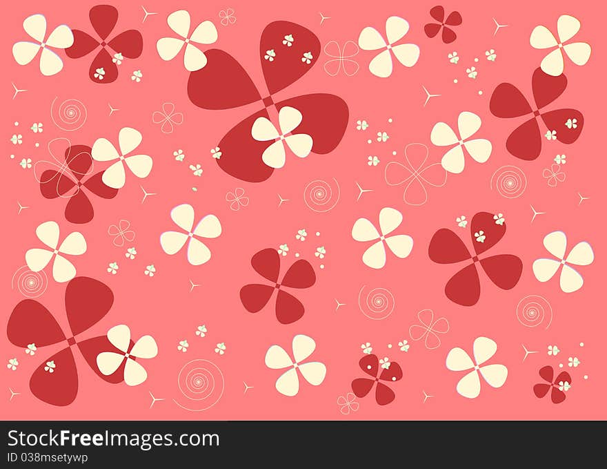 Seamless girly floral pattern, background.