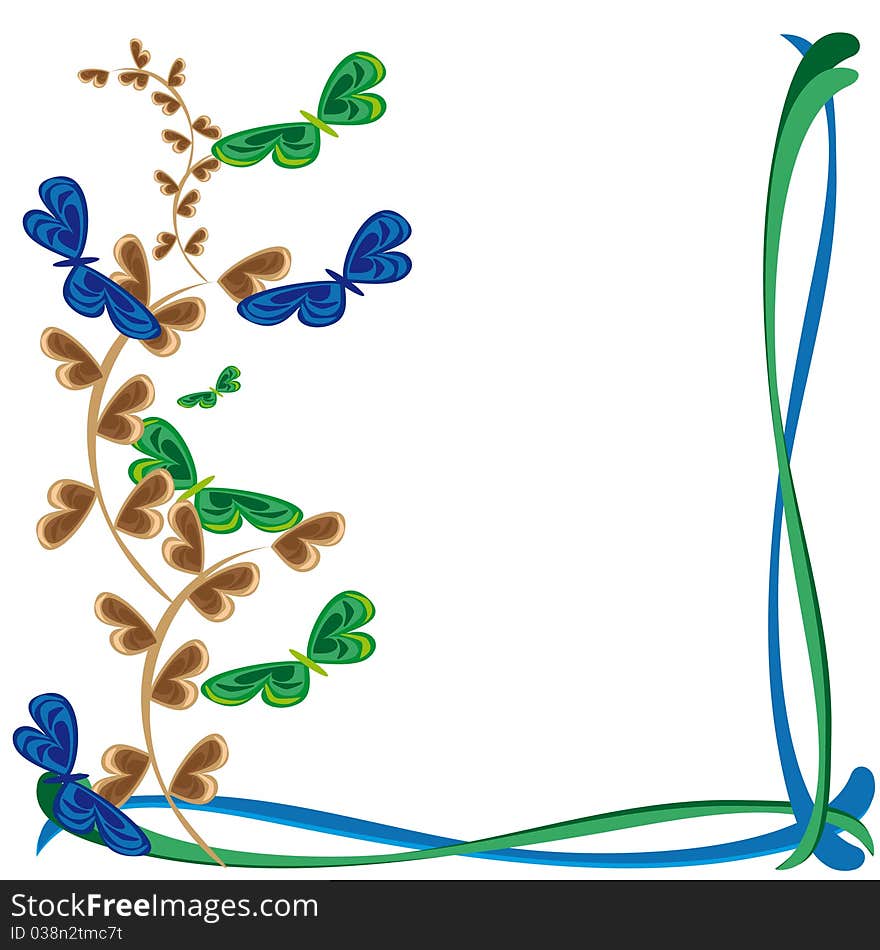 Abstract Framework With Branches And Butterflies