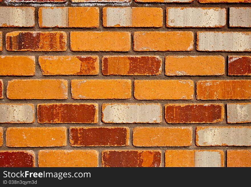 Used Brick pattern with random bricks. Colors vary between red, orange, white, and brown.