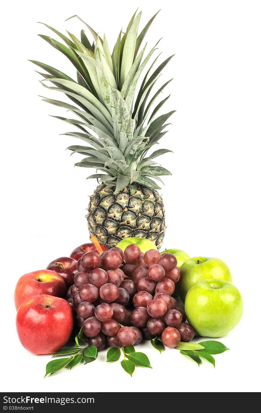 Freshness fruits on white background.