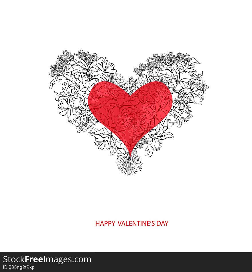 Valentine's day card. Universal template for greeting card, web page, background