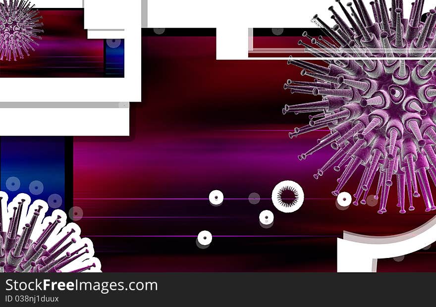 Digital illustration of VIRUS in 3d on digital background