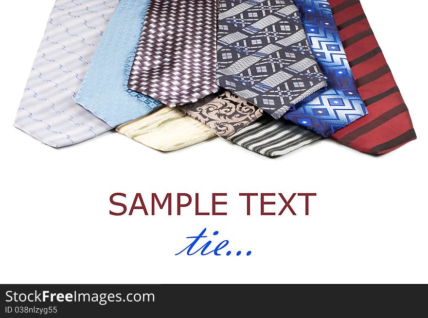 Set of Luxury ties on white background