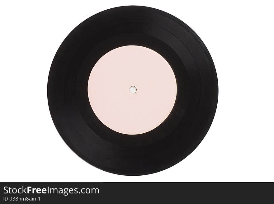 Vintage vinyl record on white