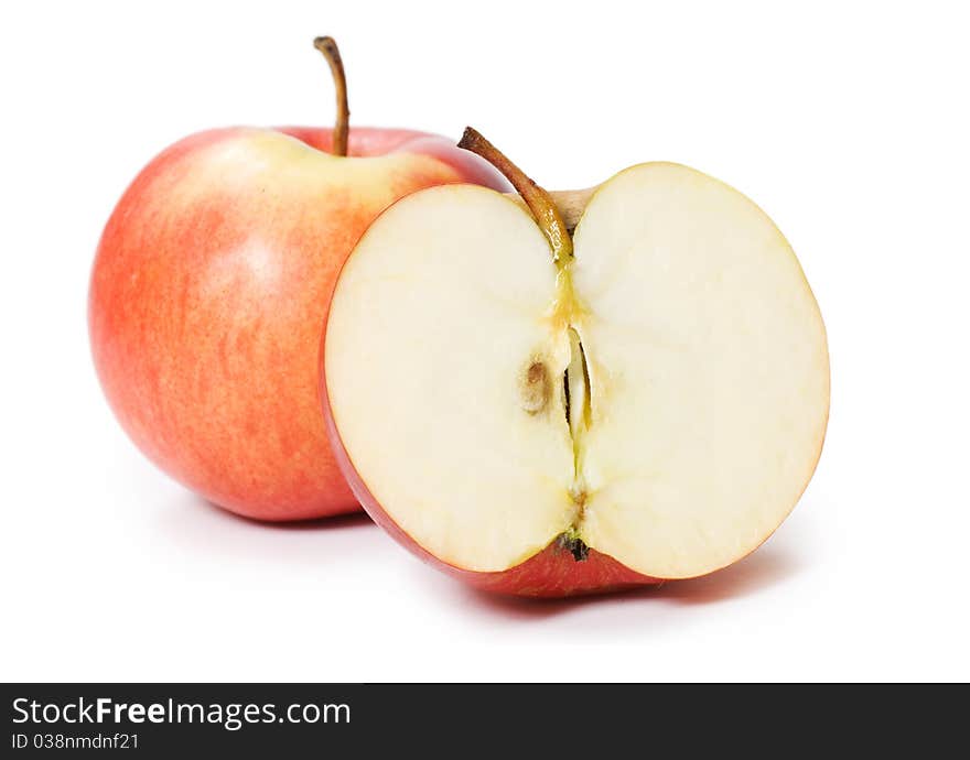 Red apple isolated on the white background