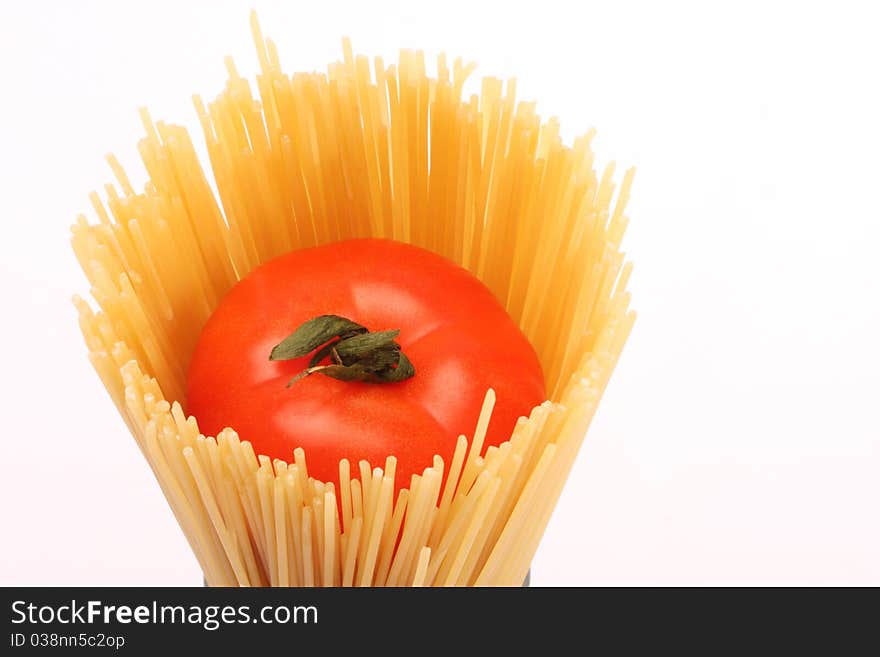 Pasta and fresh vegetables close up. Pasta and fresh vegetables close up