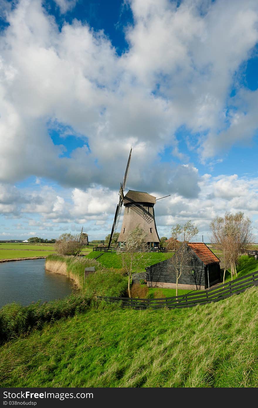 Beautiful windmill landscape in the Netherlands