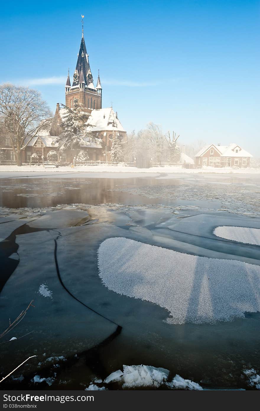 Winter Landscape In The Netherlands