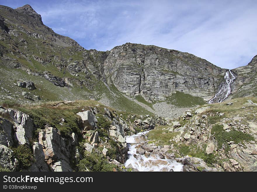 Site of the refuge of Carro, national park of Vanoise, department of Savoy, France. Site of the refuge of Carro, national park of Vanoise, department of Savoy, France