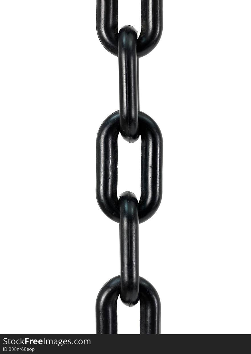 A black chain isolated against a white background