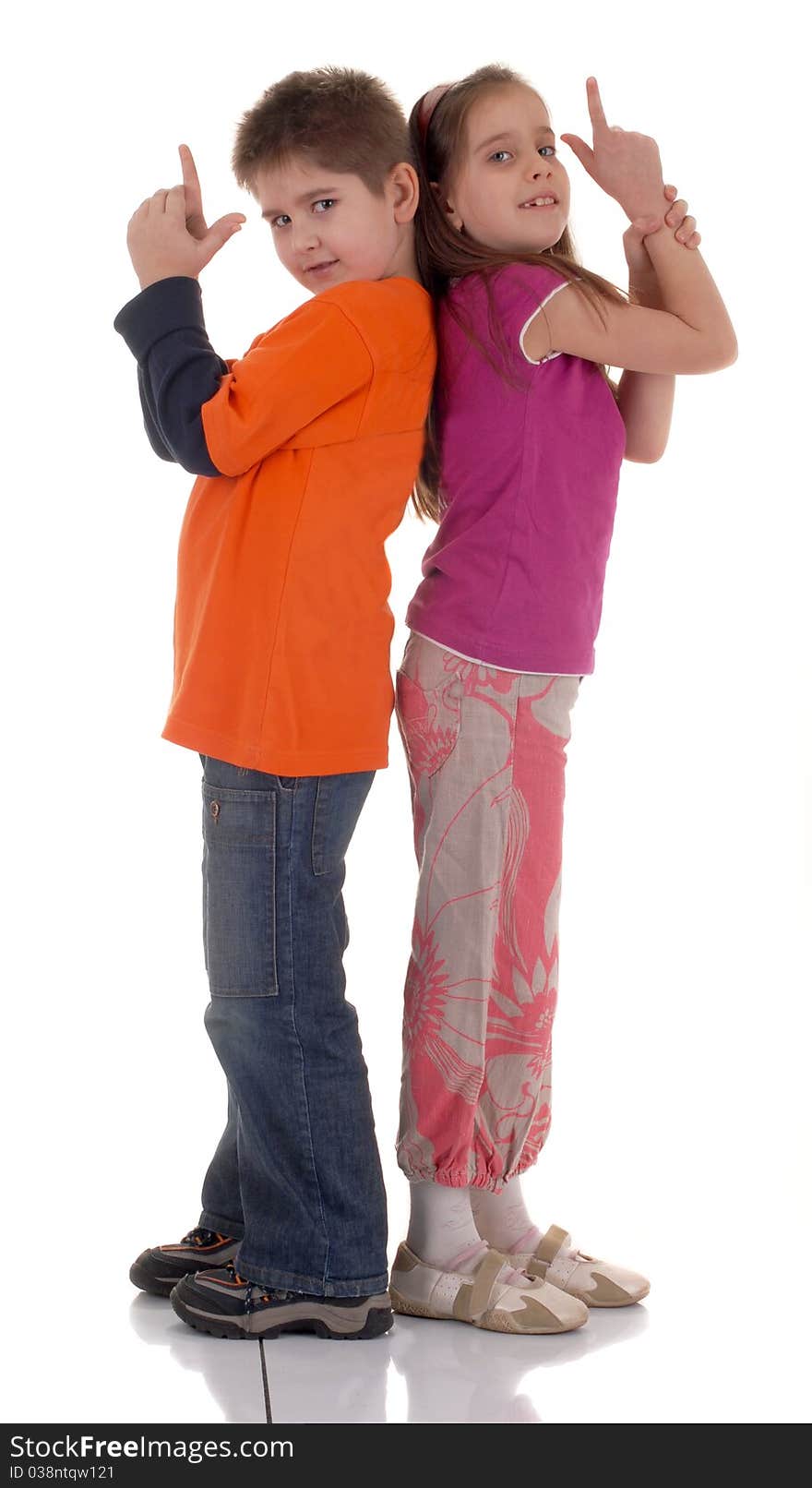 Studio shooting of child over white background. Studio shooting of child over white background