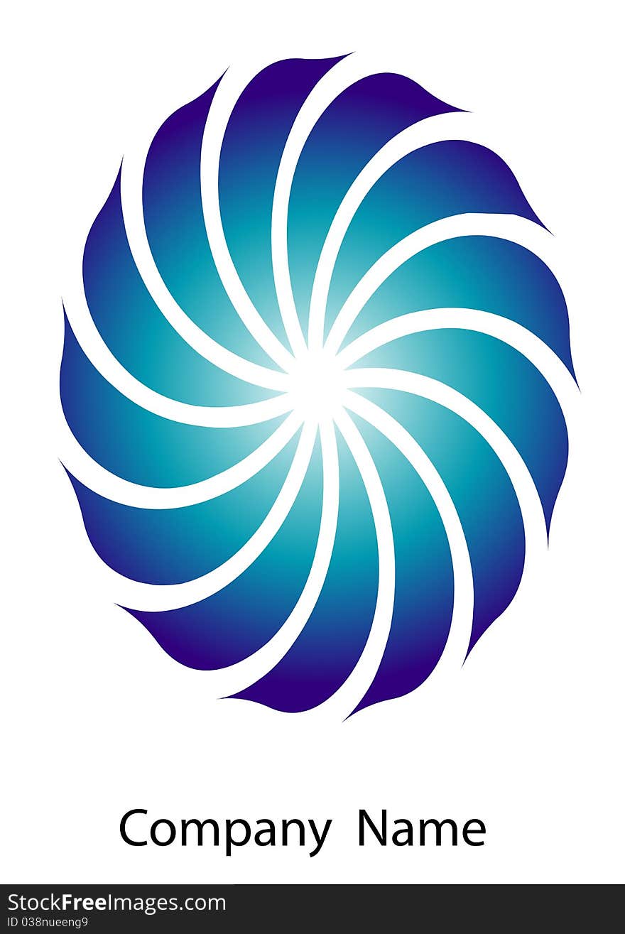 Blue spiral company logo over white background. Blue spiral company logo over white background.