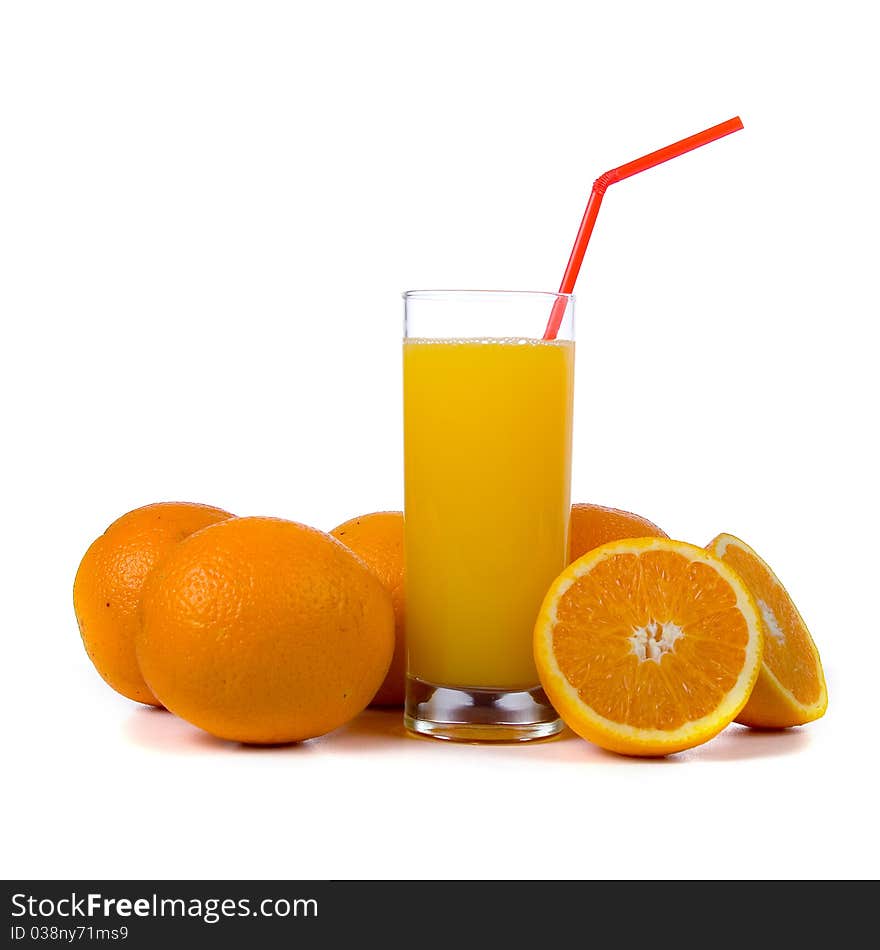 Orange juice isolated on a white background