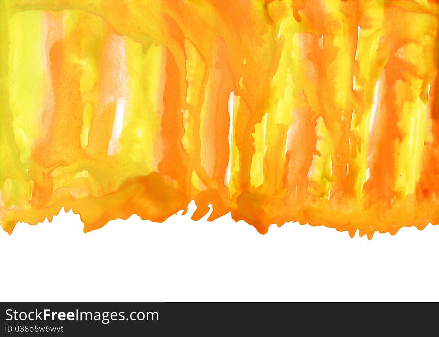 Abstract orange, yellow and white watercolor background. Abstract orange, yellow and white watercolor background