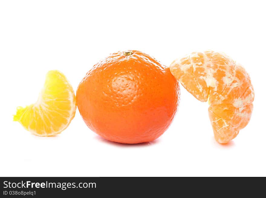 Tangerine fruit isolated on white background