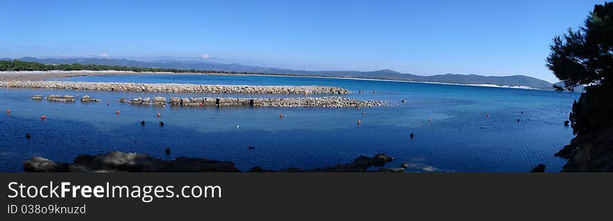 A photo of a seascape in Porto Pino, Sardinia. Sant'Anna Arresi