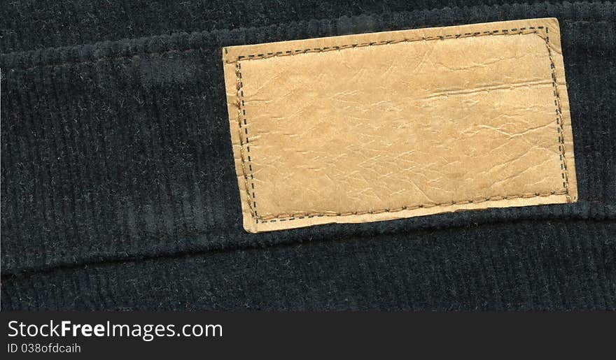 Blank Leather Label On Jeans