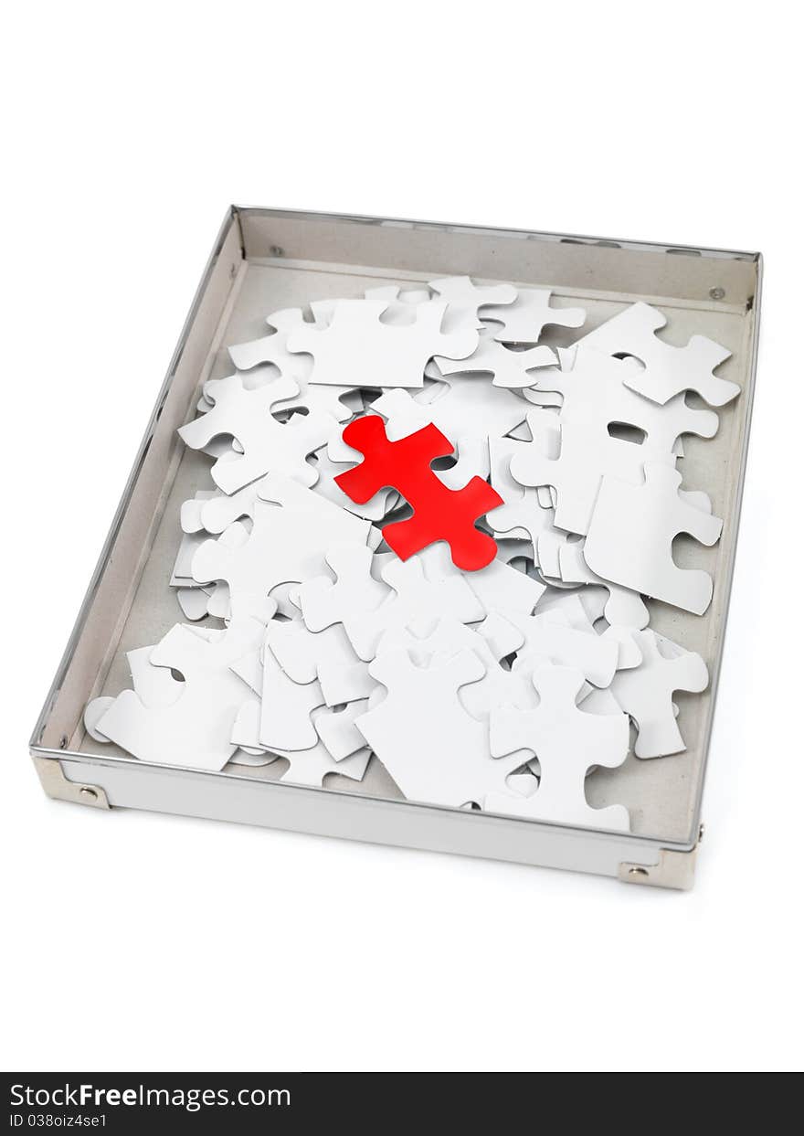 Jigsaw puzzle pieces isolated against a white background. Jigsaw puzzle pieces isolated against a white background