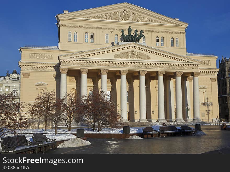 The State Academic Bolshoi Theater Opera and Ballet after renovation, Moscow, Russia. The State Academic Bolshoi Theater Opera and Ballet after renovation, Moscow, Russia