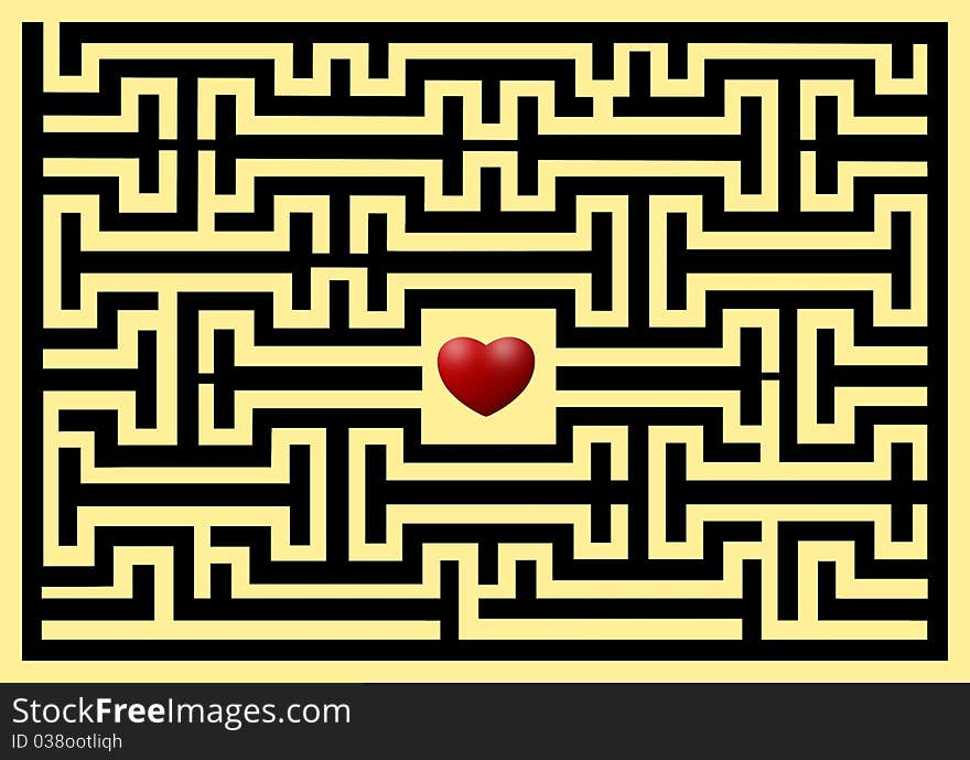 Conceptual of love maze