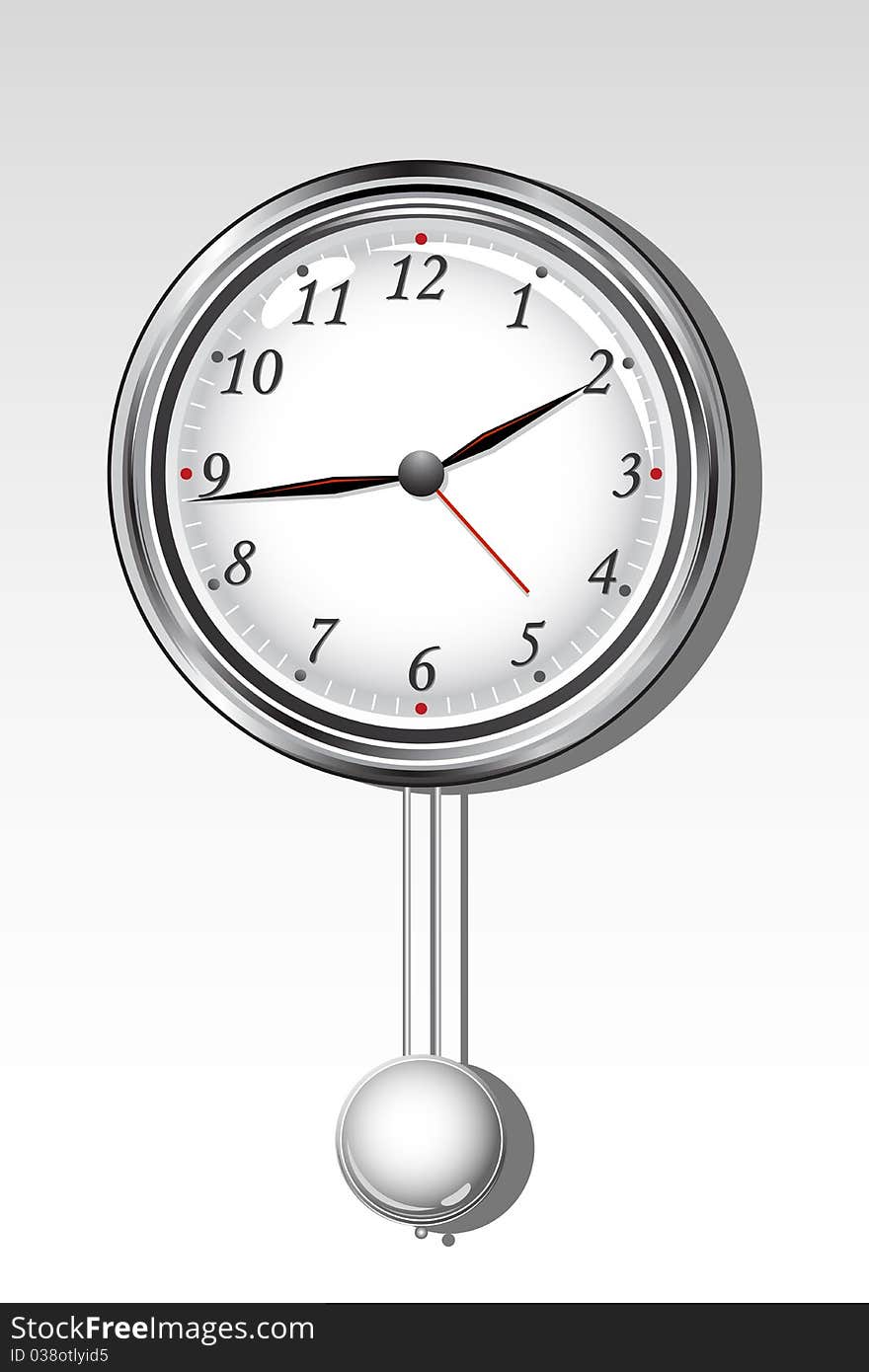 Illustration ofalarm clock on isolated white background