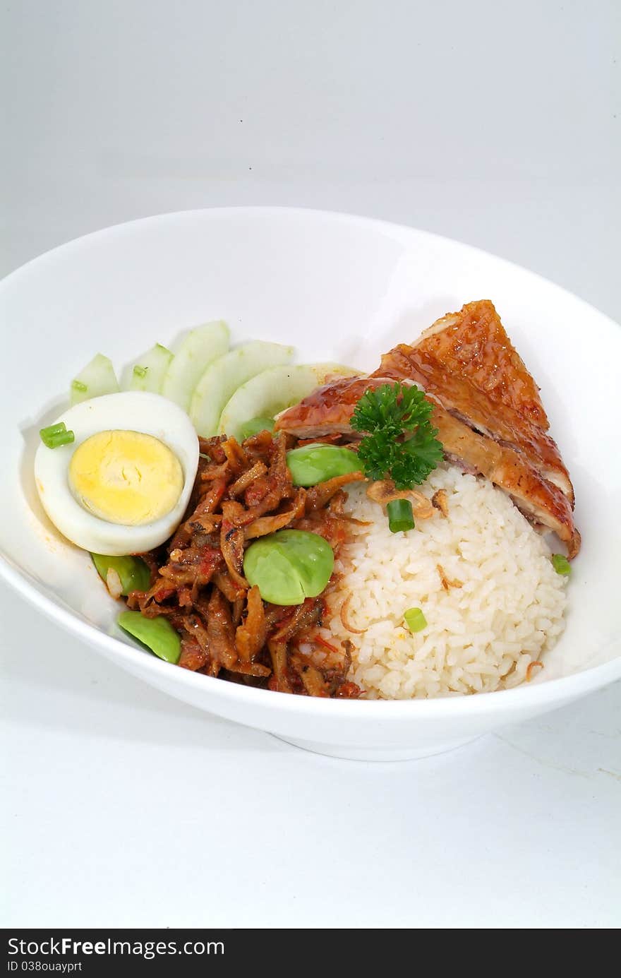 A plate of traditional malaysian chinese chicken rice