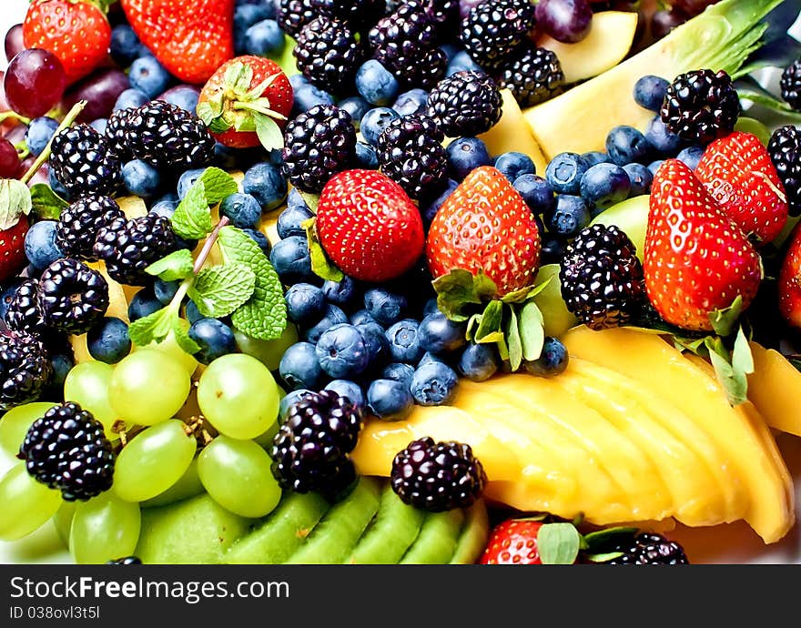 Fresh fruits in a bright setting.